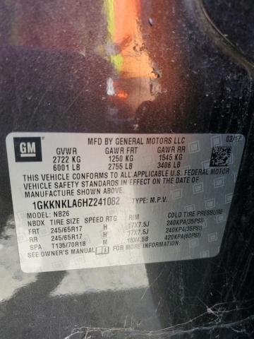 1GKKNKLA6HZ241082 GMC ACADIA SLE