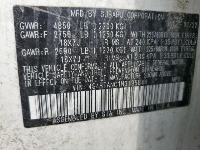 4S4BTANC1N3195844 Subaru Outback Limited