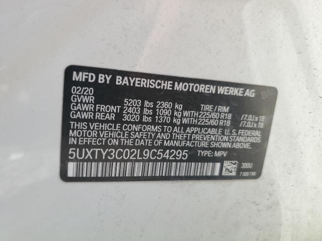 5UXTY3C02L9C54295 BMW X3 Sdrive30i
