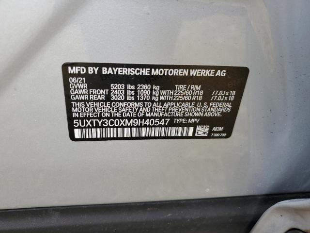 5UXTY3C0XM9H40547 BMW X3 Sdrive30i