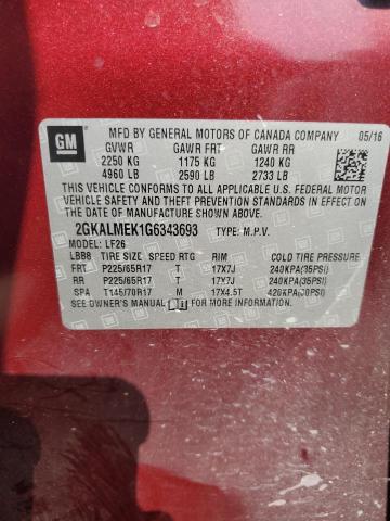 2GKALMEK1G6343693 GMC Terrain Sle