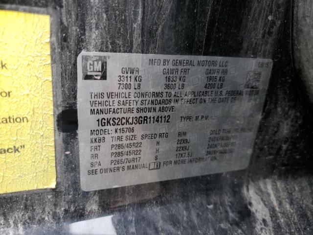 1GKS2CKJ3GR114112 GMC YUKON DENALI