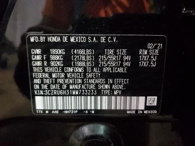 3CZRU6H31MM733233 Honda HR-V LX