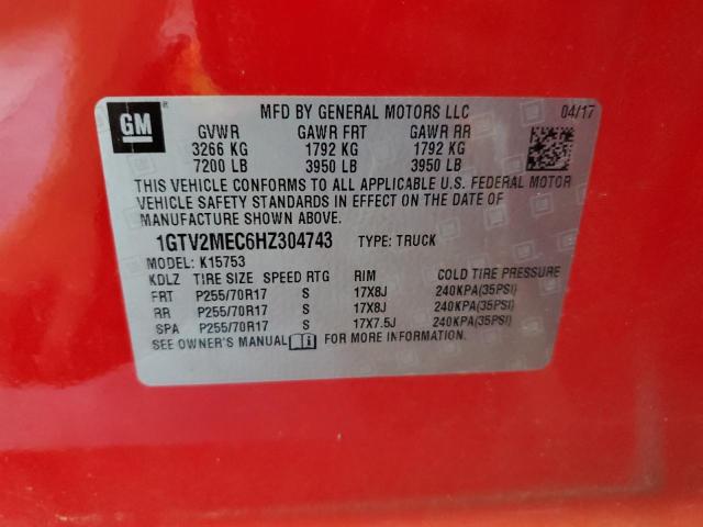 1GTV2MEC6HZ304743 GMC Sierra K1500 Sle