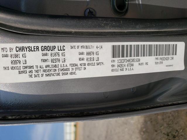 1C3CDFDH0ED851630 Dodge Dart Se Aero
