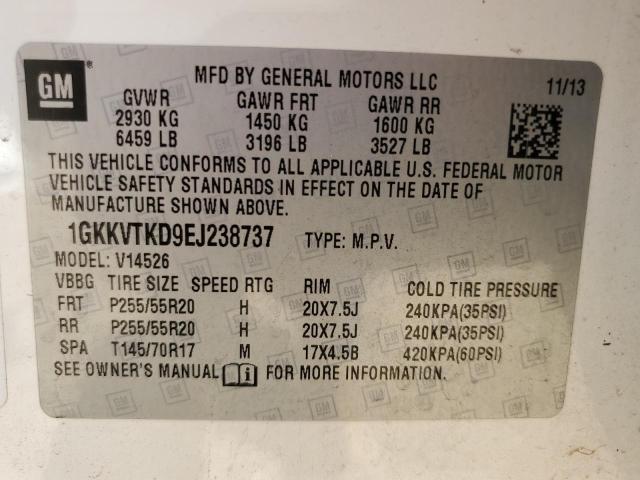 1GKKVTKD9EJ238737 GMC Acadia Denali