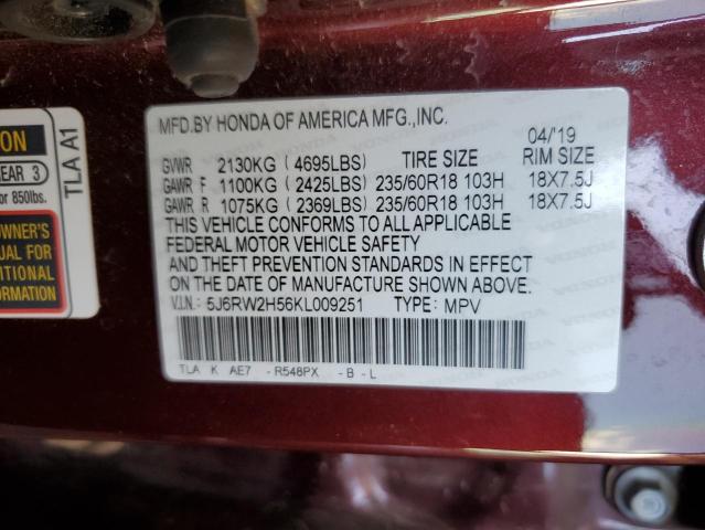 5J6RW2H56KL009251 Honda CR-V EX