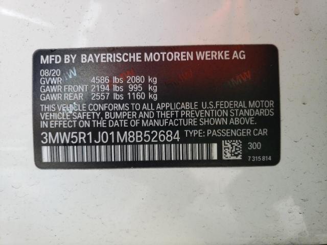3MW5R1J01M8B52684 BMW 330I