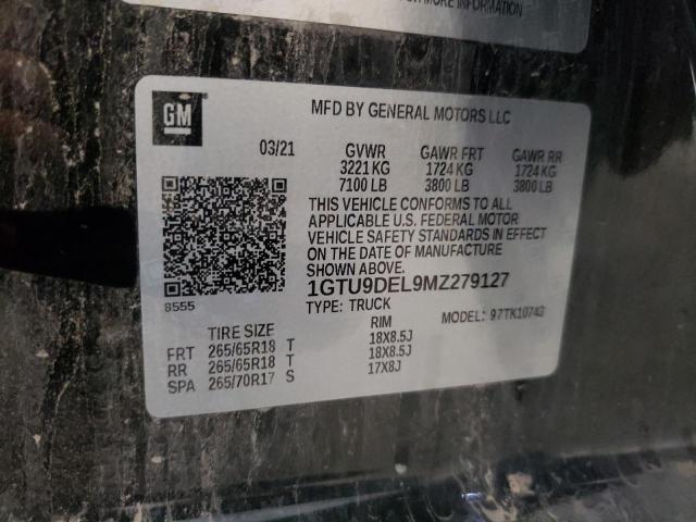 1GTU9DEL9MZ279127 GMC Sierra K1500 Slt