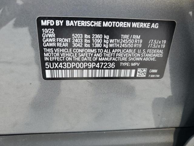 5UX43DP00P9P47236 BMW X3 Sdrive30i