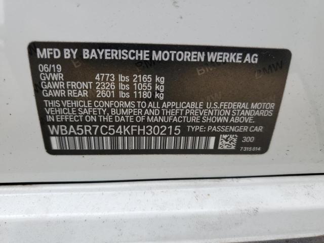 WBA5R7C54KFH30215 BMW 330XI