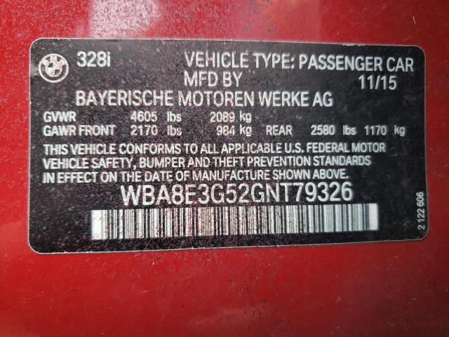 WBA8E3G52GNT79326 BMW 328 Xi Sulev