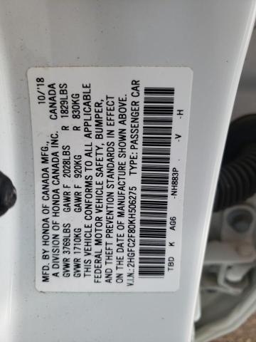 2HGFC2F80KH506275 Honda Civic Sport