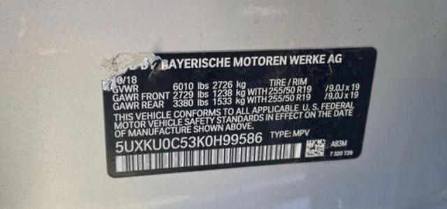 5UXKU0C53K0H99586 BMW X6 Sdrive35i
