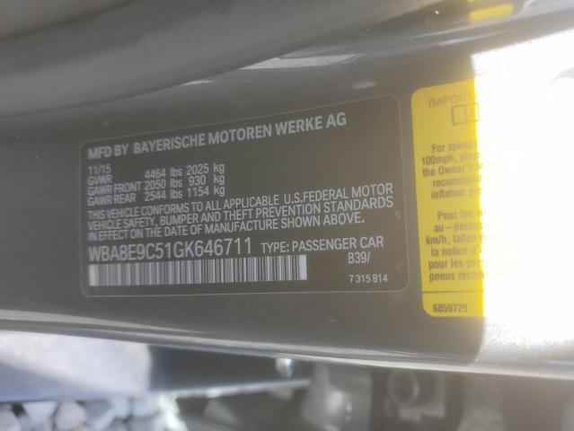 WBA8E9C51GK646711 BMW 328 I Sulev