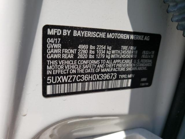 5UXWZ7C36H0X39673 BMW X3 Sdrive28i