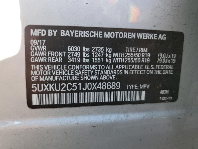 5UXKU2C51J0X48689 BMW X6 Xdrive35i