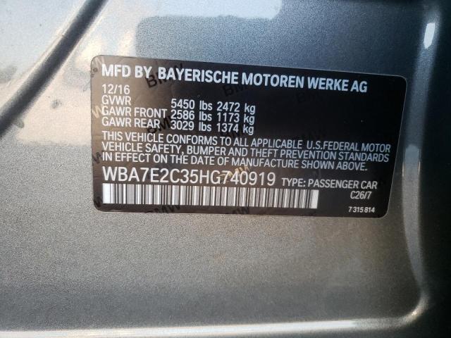 WBA7E2C35HG740919 BMW 740 I