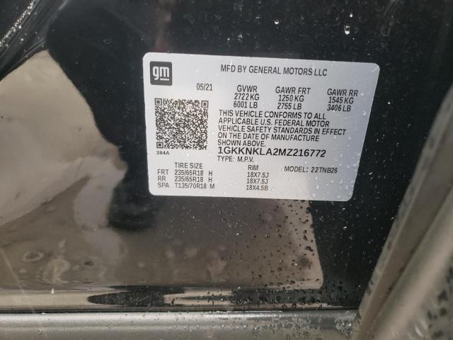 1GKKNKLA2MZ216772 GMC ACADIA SLE