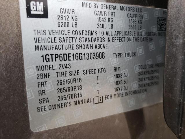 1GTP6DE16G1303908 GMC CANYON SLT