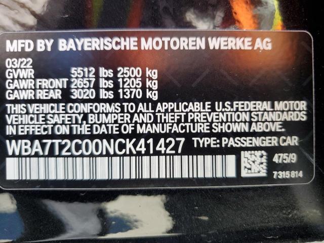 WBA7T2C00NCK41427 BMW 740 I