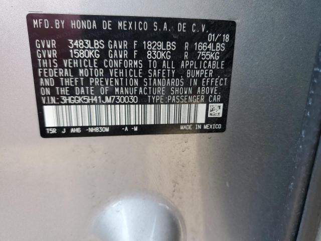 3HGGK5H41JM730030 Honda FIT LX