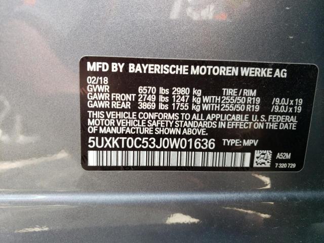 5UXKT0C53J0W01636 BMW X5 Xdr40e