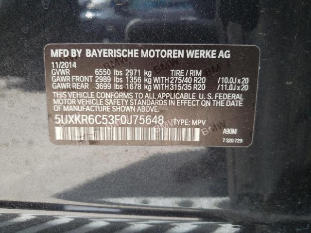 5UXKR6C53F0J75648 BMW X5 Xdrive50i