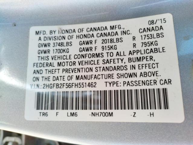 2HGFB2F56FH551462 Honda Civic Lx
