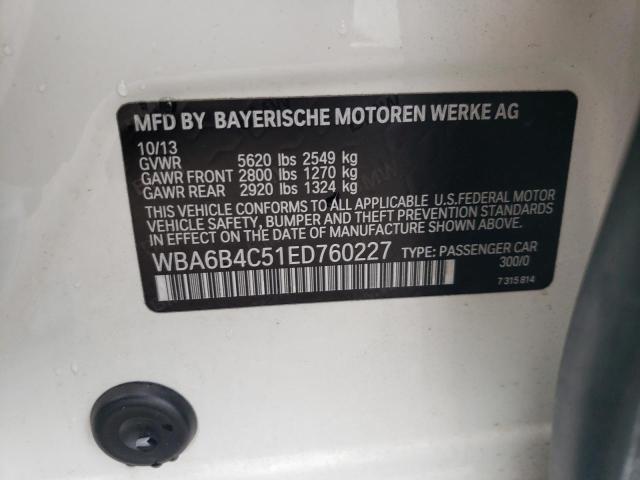 WBA6B4C51ED760227 BMW 650 Xi Gran Coupe