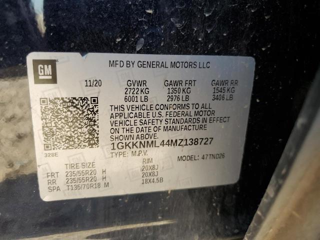 1GKKNML44MZ138727 GMC ACADIA SLT
