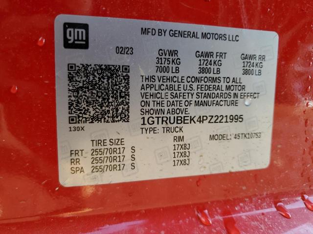 1GTRUBEK4PZ221995 GMC Sierra K1500 Sle