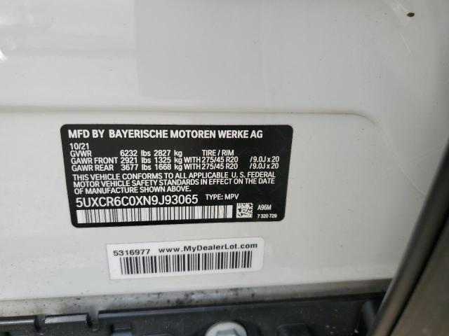 5UXCR6C0XN9J93065 BMW X5 Xdrive40i