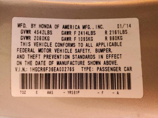 1HGCR6F36EA002765 Honda ACCORD HYBRID