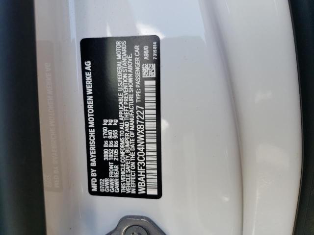 WBAHF3C04NWX87227 BMW Z4 Sdrive30i