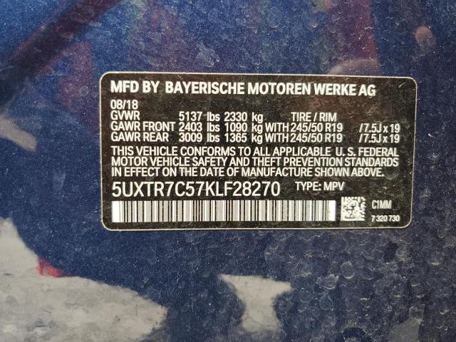 5UXTR7C57KLF28270 BMW X3 Sdrive30i