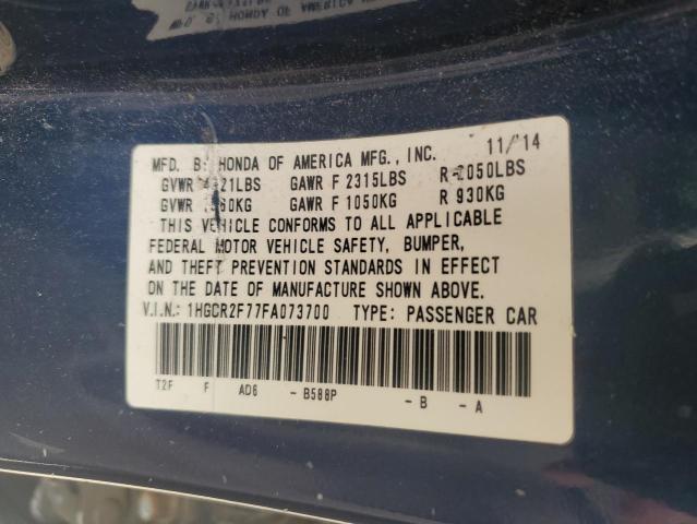 1HGCR2F77FA073700 Honda ACCORD EX