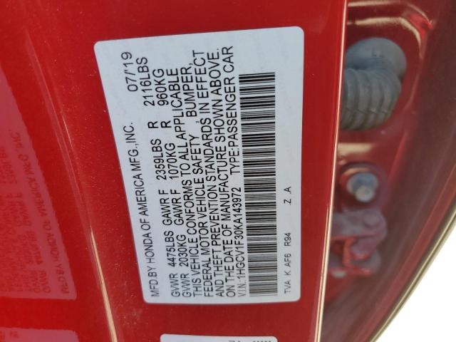 1HGCV1F30KA143972 Honda Accord Sport