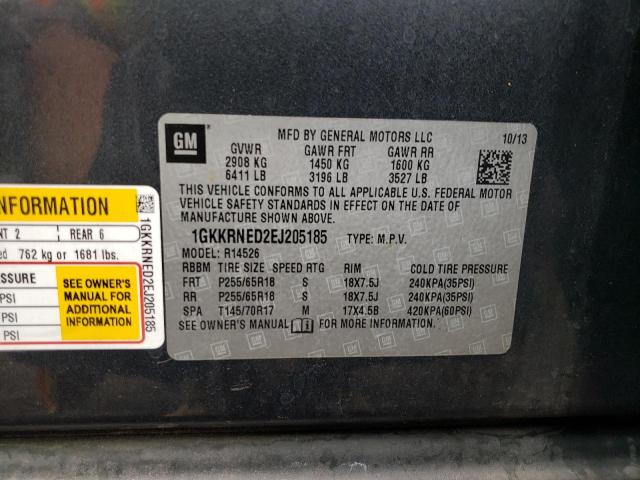 1GKKRNED2EJ205185 GMC ACADIA SLE