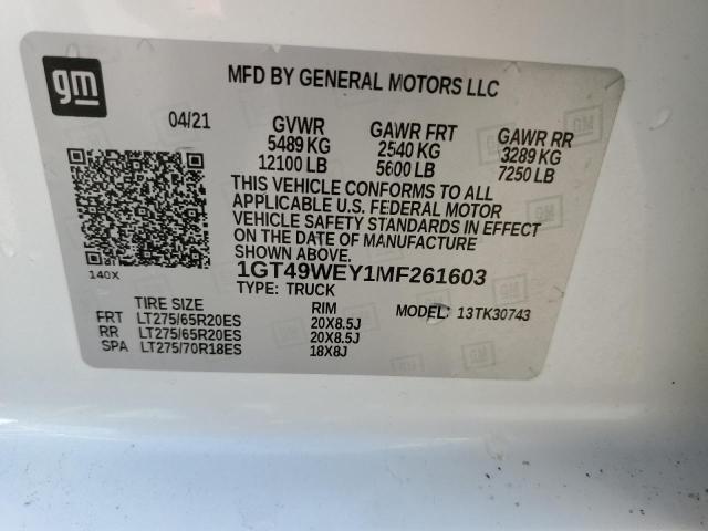 1GT49WEY1MF261603 GMC Sierra K3500 Denali