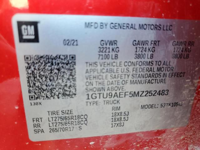 1GTU9AEF5MZ252483 GMC Sierra K1500