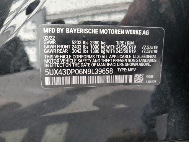5UX43DP06N9L39658 BMW X3 Sdrive30i