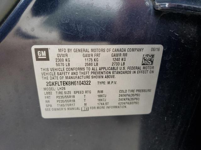 2GKFLTEK8H6104322 GMC Terrain Sle