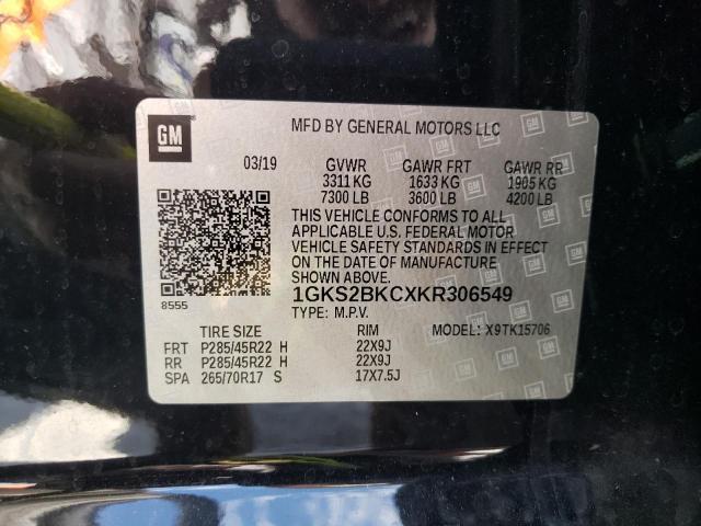 1GKS2BKCXKR306549 GMC YUKON SLT