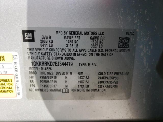 1GKKRRKD7EJ344479 GMC Acadia Slt-1