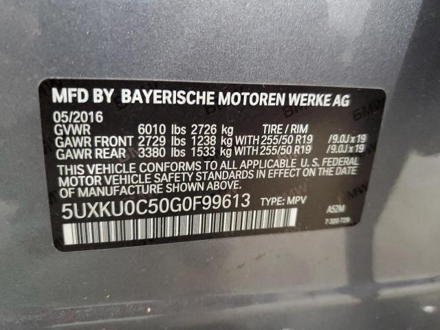 5UXKU0C50G0F99613 BMW X6 Sdrive35i