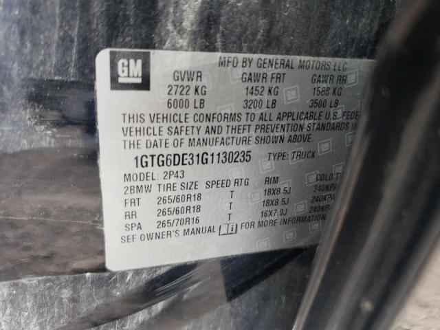 1GTG6DE31G1130235 GMC CANYON SLT