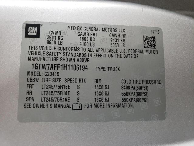 1GTW7AFF1H1106194 GMC Savana G2500