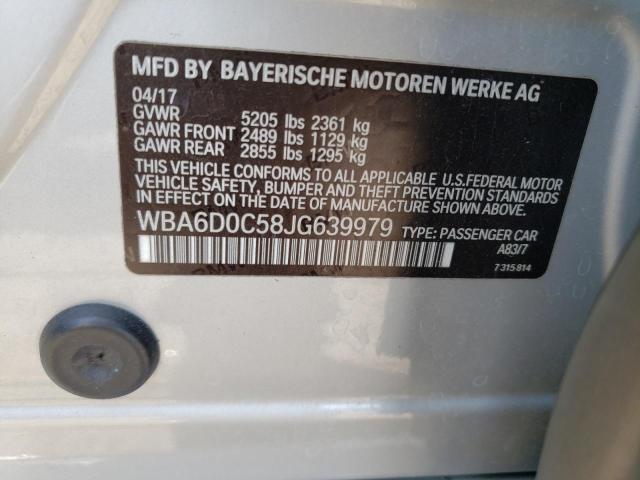 WBA6D0C58JG639979 BMW 640 I Gran Coupe