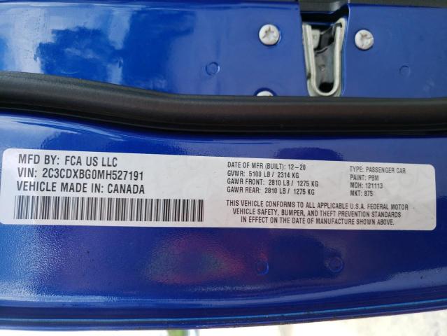 2C3CDXBG0MH527191 Dodge Charger Sxt